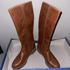 Women's Tricia Tall Dress Boots Cognac - Universal Thread - Size 9
